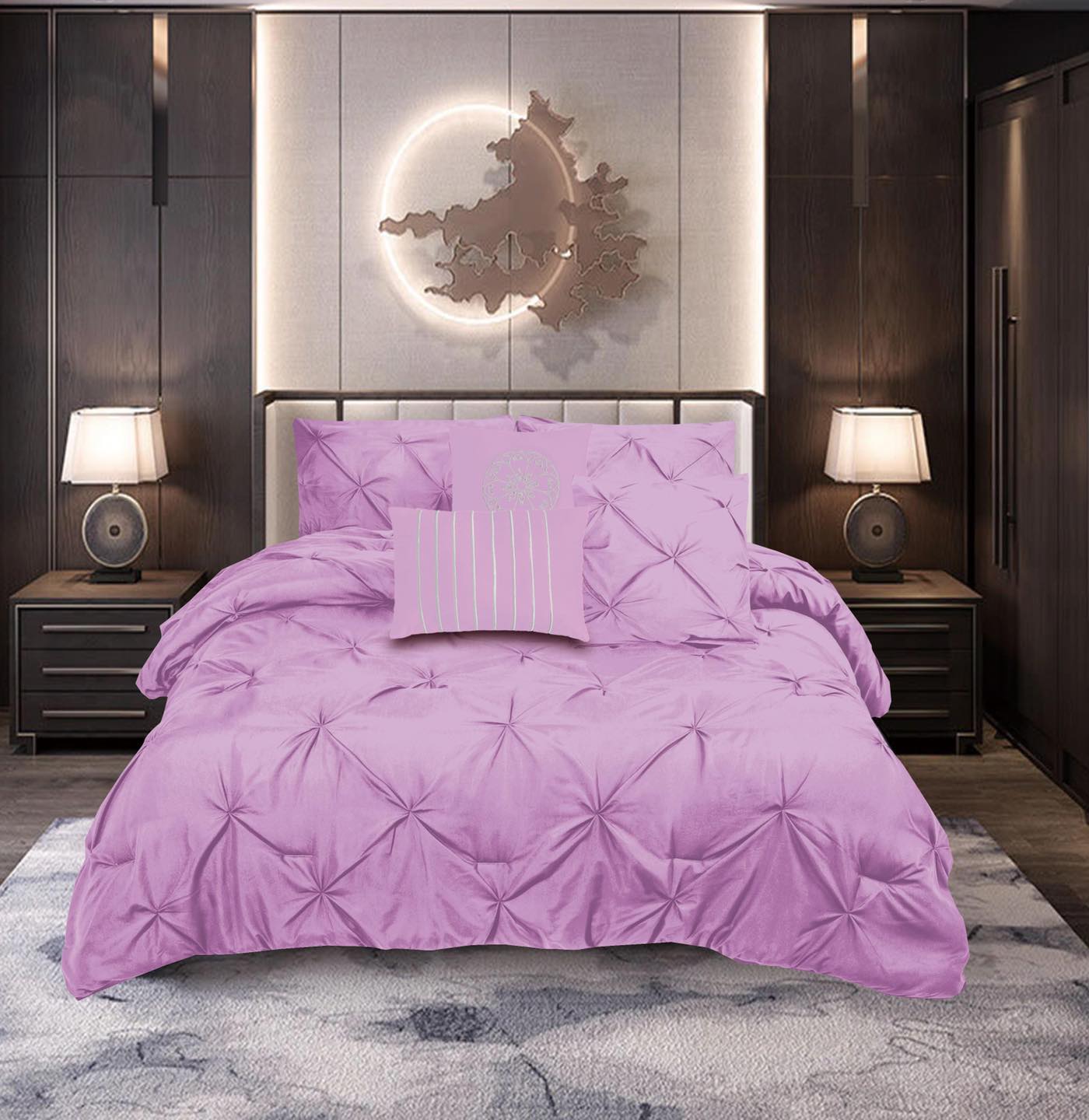 6PCS Royal Luxury Pintuck Comforter Set