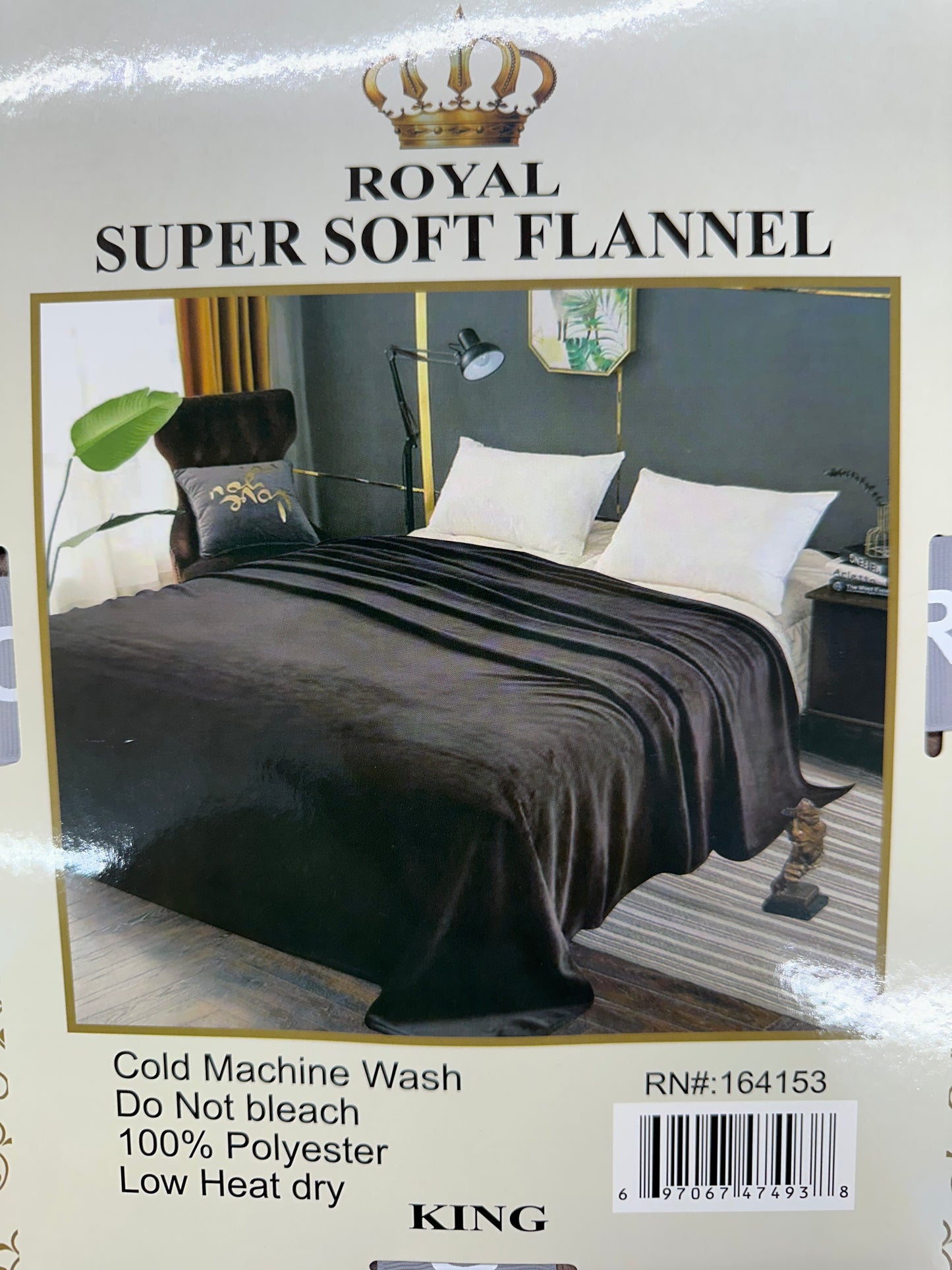 Royal Flannel Blanket - Solid Chocolate