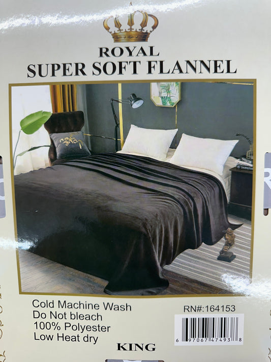 Royal Flannel Blanket - Solid Chocolate