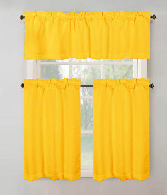 Anchorage Blackout Kitchen Curtain 3 Pieces - Yellow