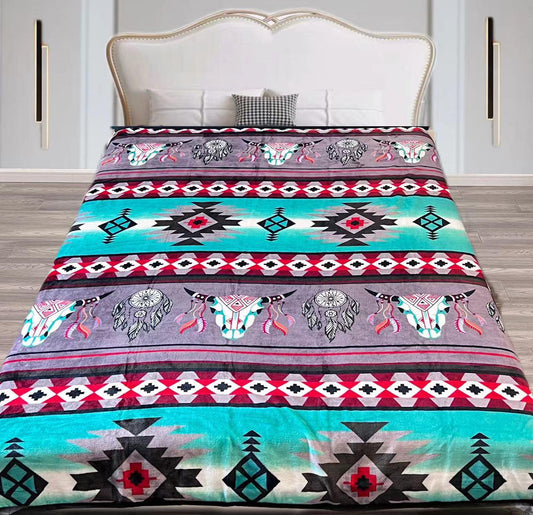 Royal Flannel Blanket - Aztec Dreamcatcher