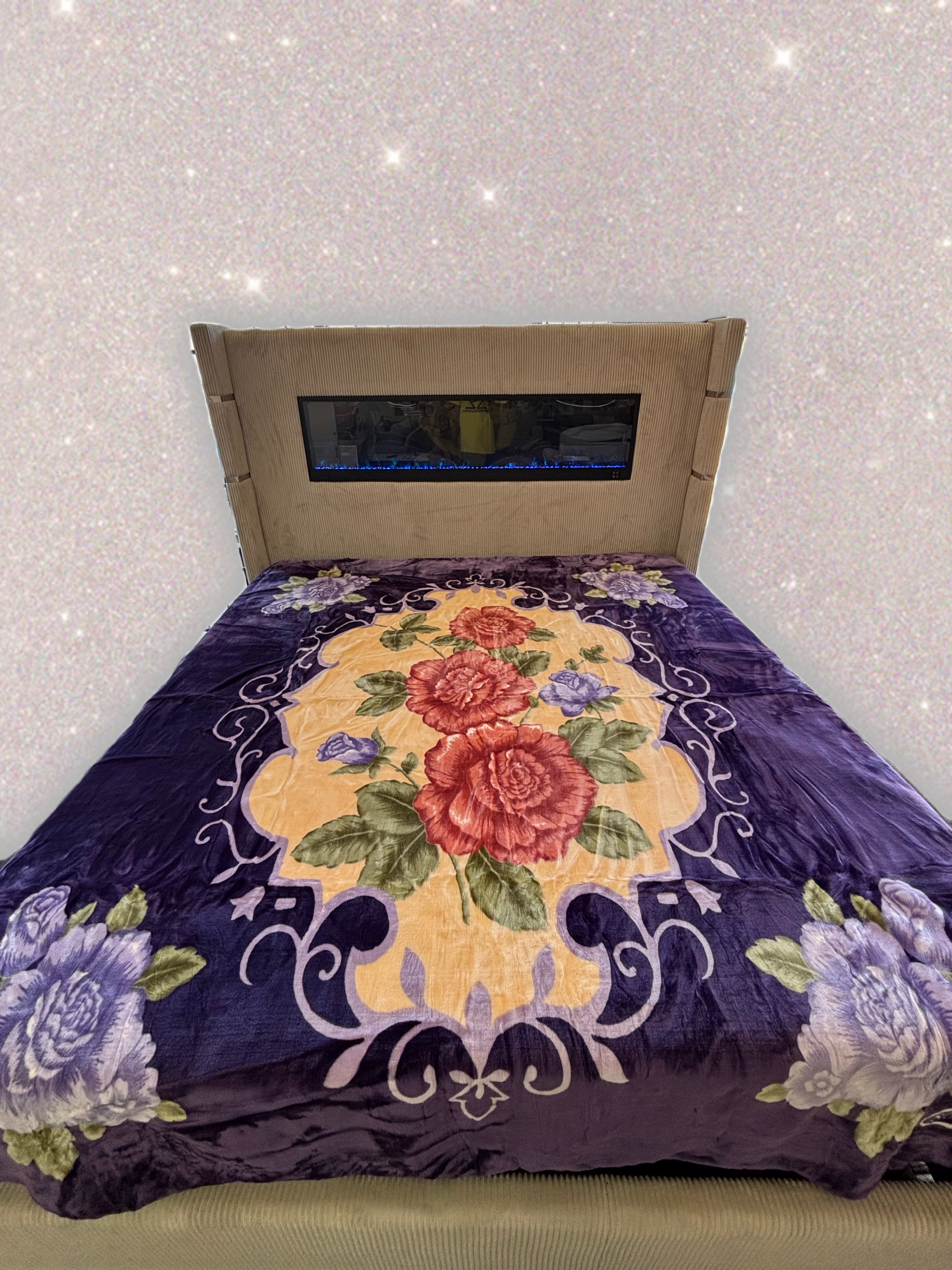 BM106 Solaron Blanket Korean Mink - Three Roses Purple – Royal