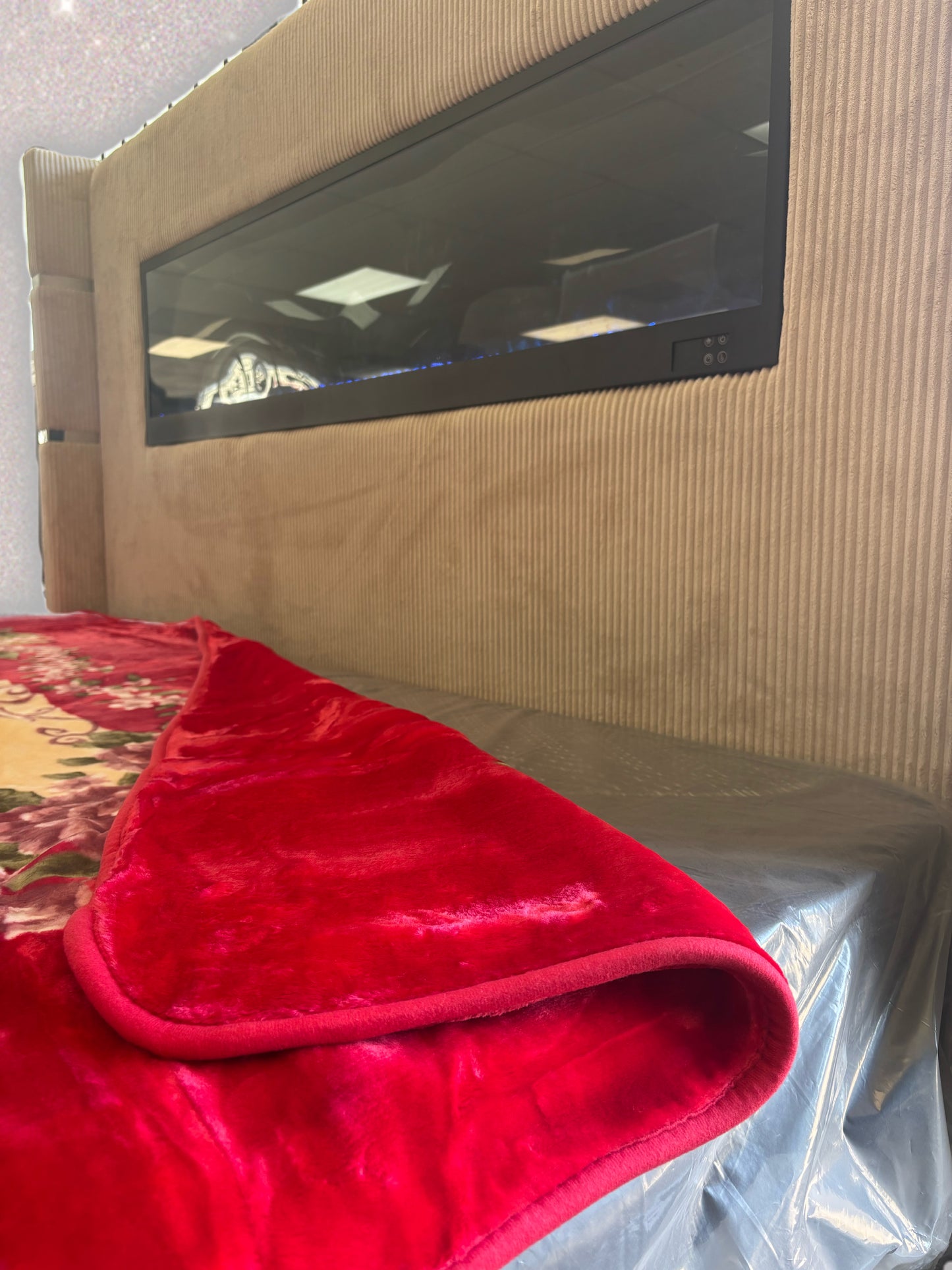 BM60 Solaron Blanket Korean Mink - Rose Flower Red