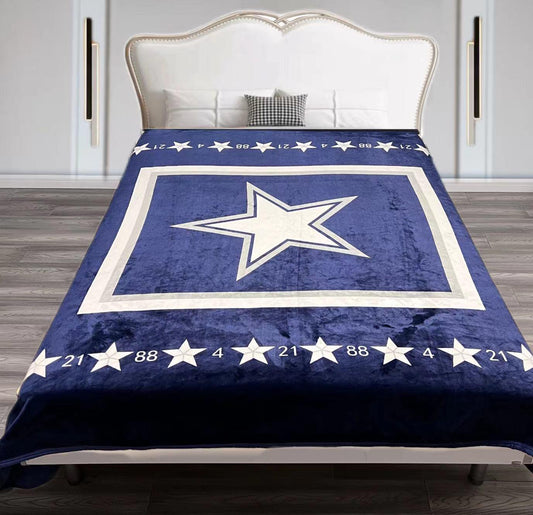 Royal Flannel Blanket - Blue Star