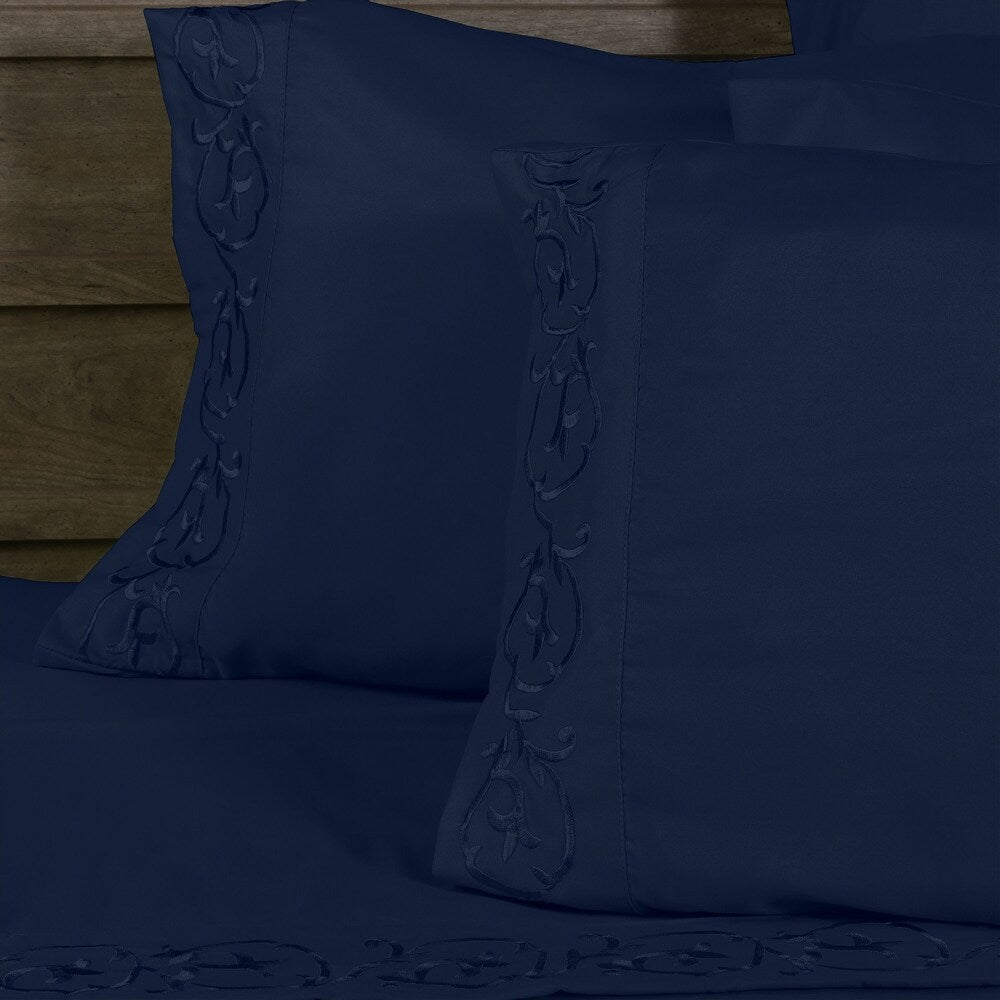 Royal Majestic Bed Sheets 6 Pieces Sheet Set - Navy Color