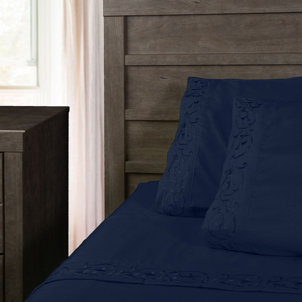 Royal Majestic Bed Sheets 6 Pieces Sheet Set - Navy Color