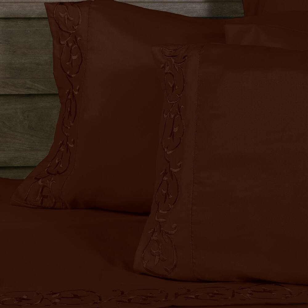 Royal Majestic Bed Sheets 6 Pieces Sheet Set - Brown Color