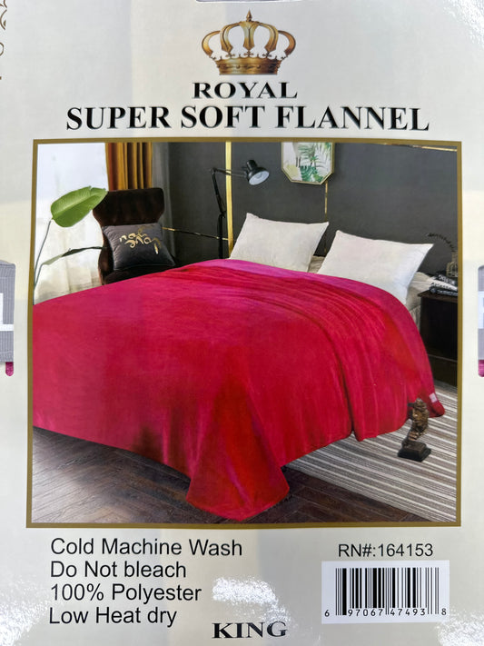 Royal Flannel Blanket - Solid Pink