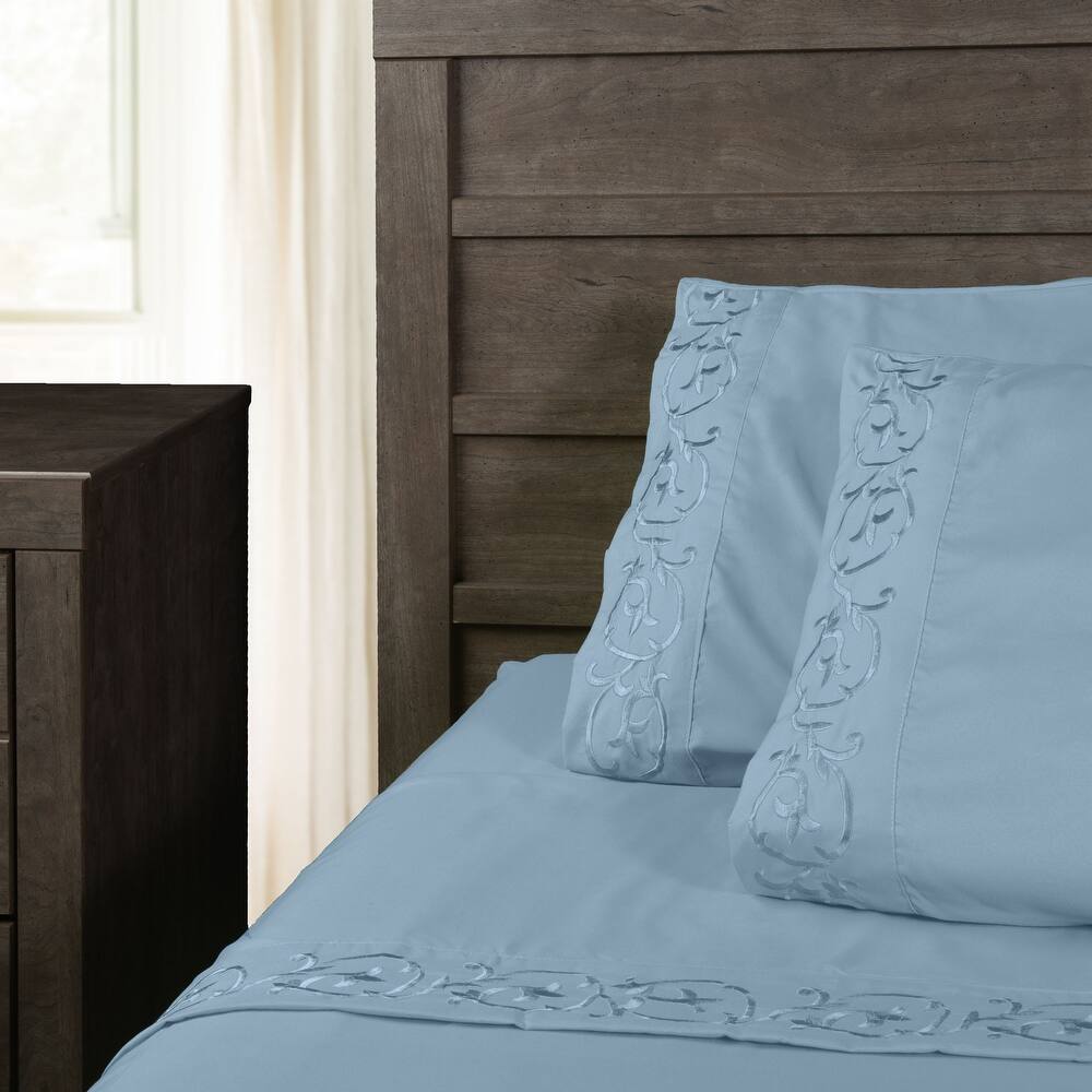 Royal Majestic Bed Sheets 6 Pieces Sheet Set - Light Blue Color