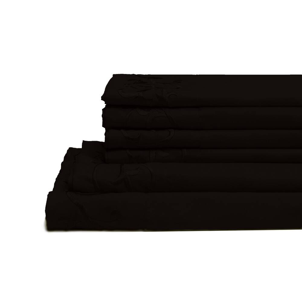 Royal Majestic Bed Sheets 6 Pieces Sheet Set - Black Color