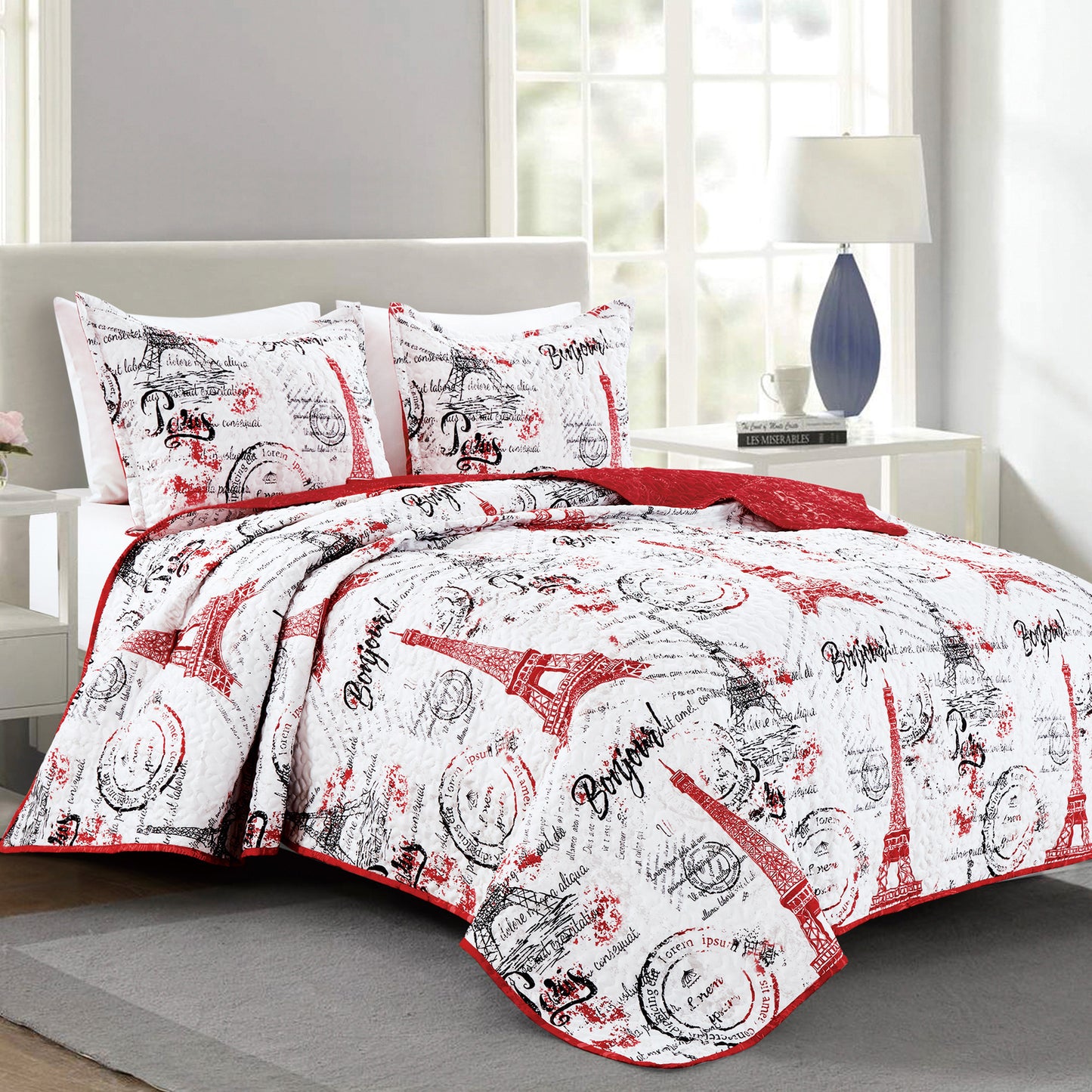 Paris Luxury 3PC Bedspread Quilt Set