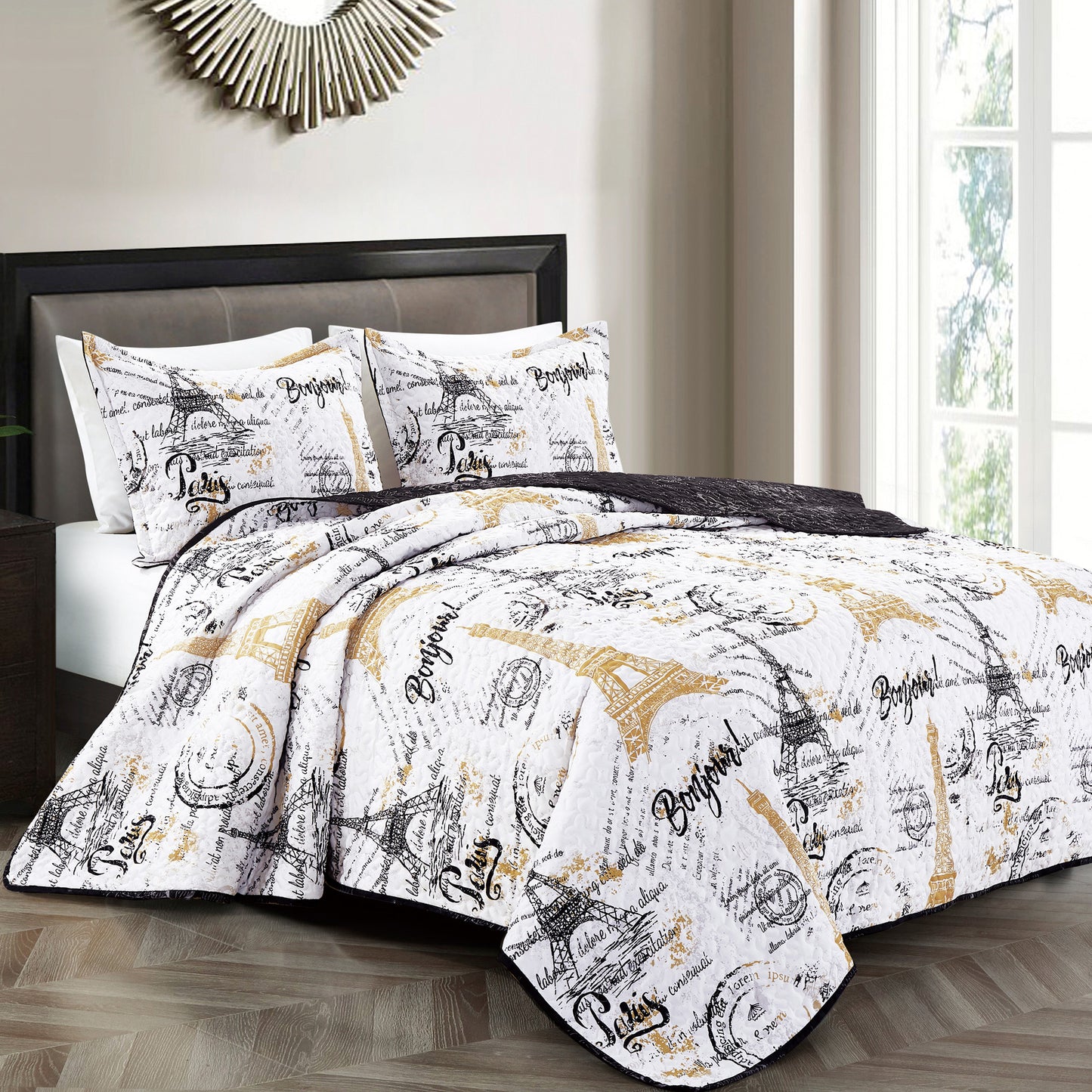 Paris Luxury 3PC Bedspread Quilt Set