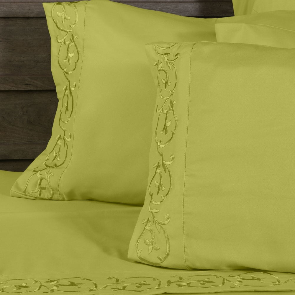 Royal Majestic Bed Sheets 6 Pieces Sheet Set - Sage (Grass Green)