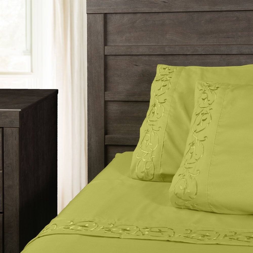 Royal Majestic Bed Sheets 6 Pieces Sheet Set - Sage (Grass Green)