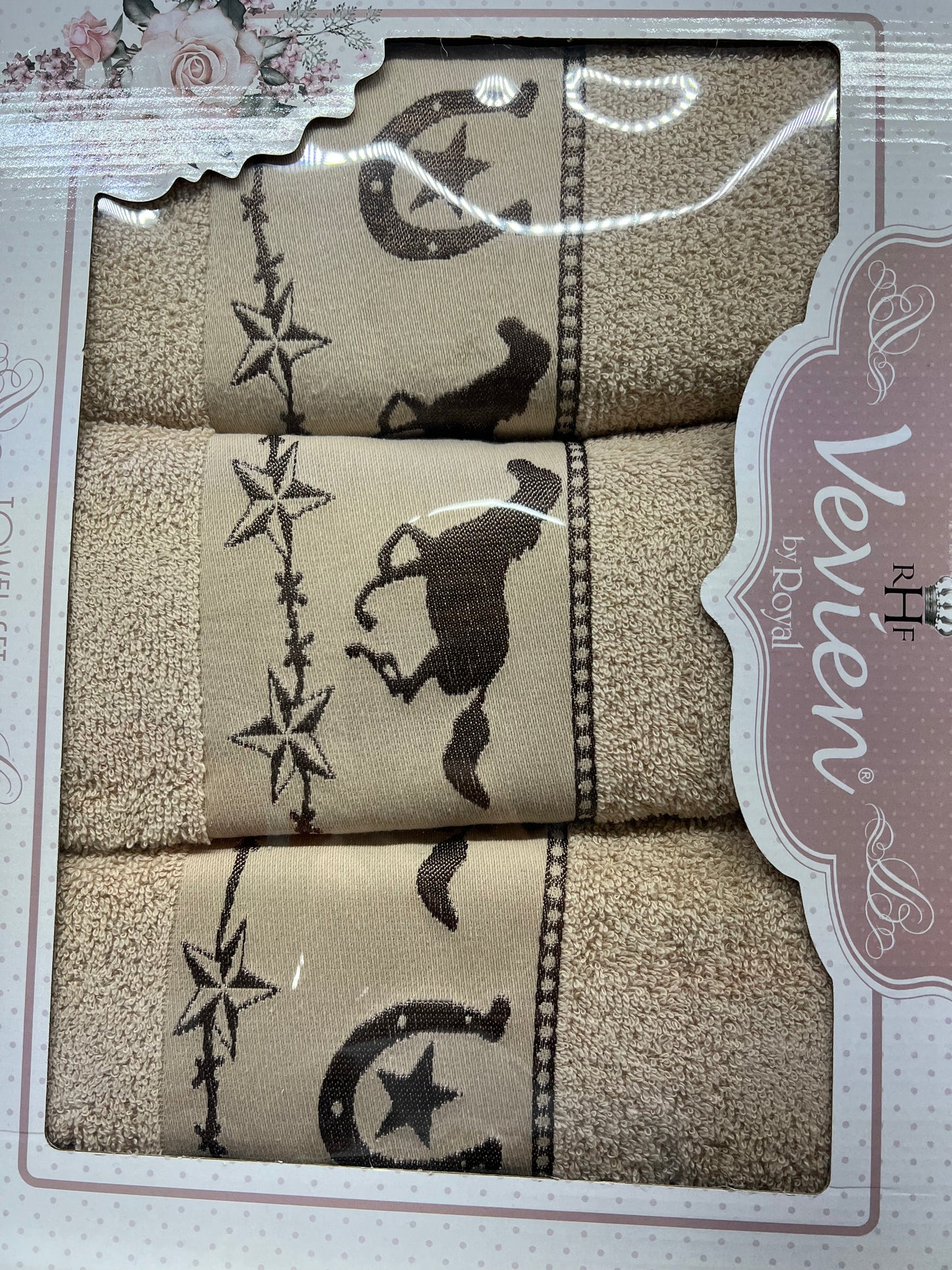 Western Luxurious 3 Piece Bath & Hand Towel Set