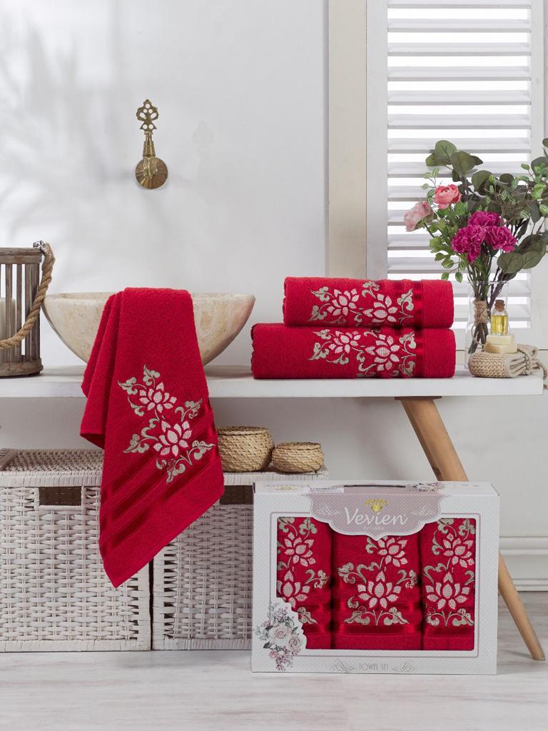 Floral Luxurious 3 Piece Bath & Hand Towel Set