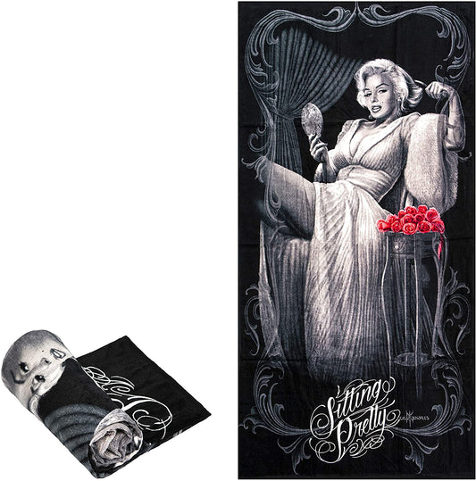 Beach Towel - Marilyn Monroe Sitting Pretty