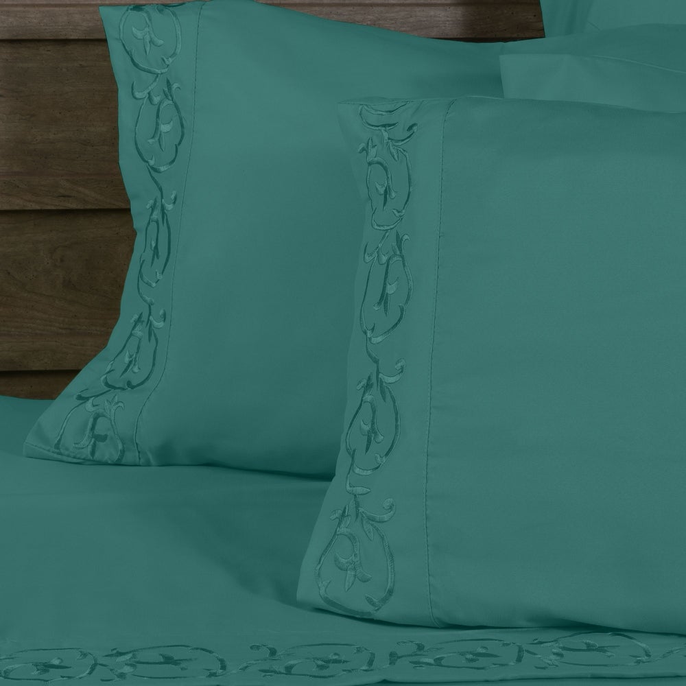 Royal Majestic Bed Sheets 6 Pieces Sheet Set - Turquoise (Lake Green)