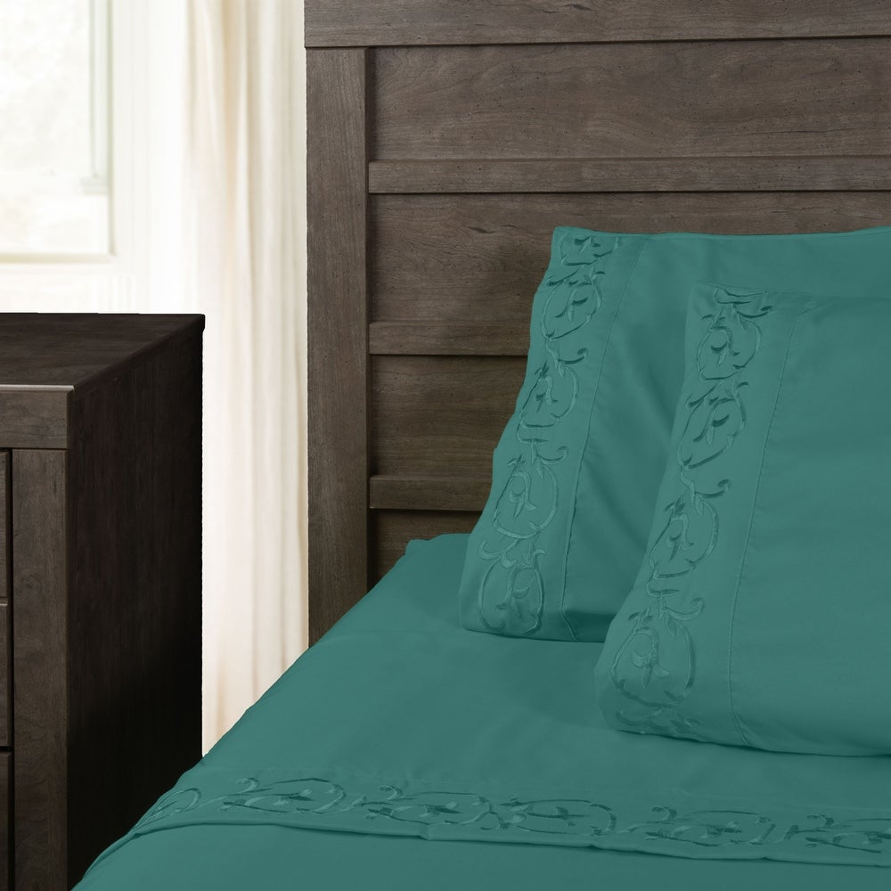 Royal Majestic Bed Sheets 6 Pieces Sheet Set - Turquoise (Lake Green)