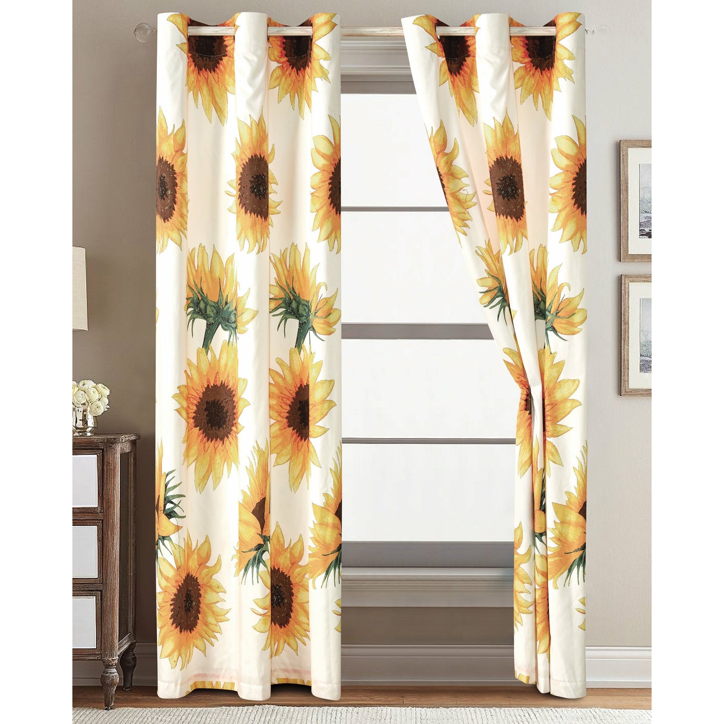 Sunflower Curtains Double Panel Pair