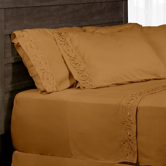 Royal Majestic Bed Sheets 6 Pieces Sheet Set - Gold Color