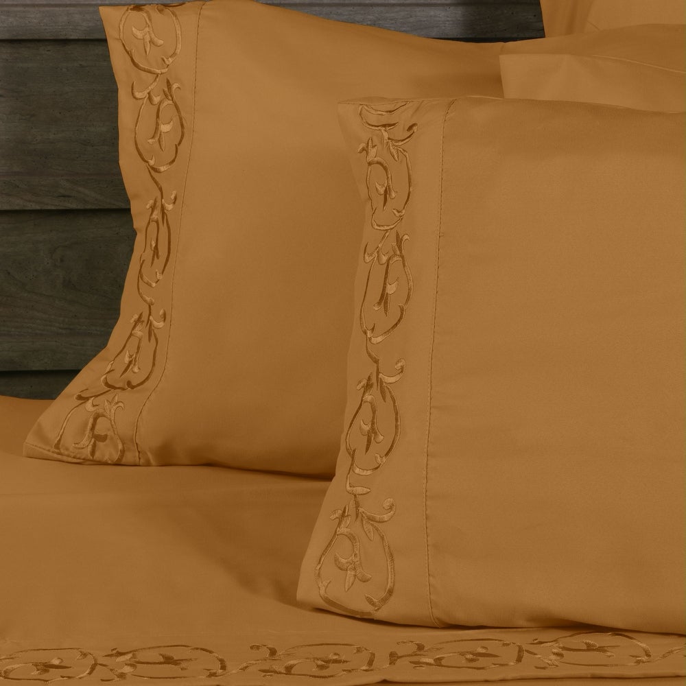 Royal Majestic Bed Sheets 6 Pieces Sheet Set - Gold Color