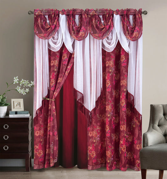 2PC CURTAIN SET W/ ATTACHED VALANCE & BACKING - Henry