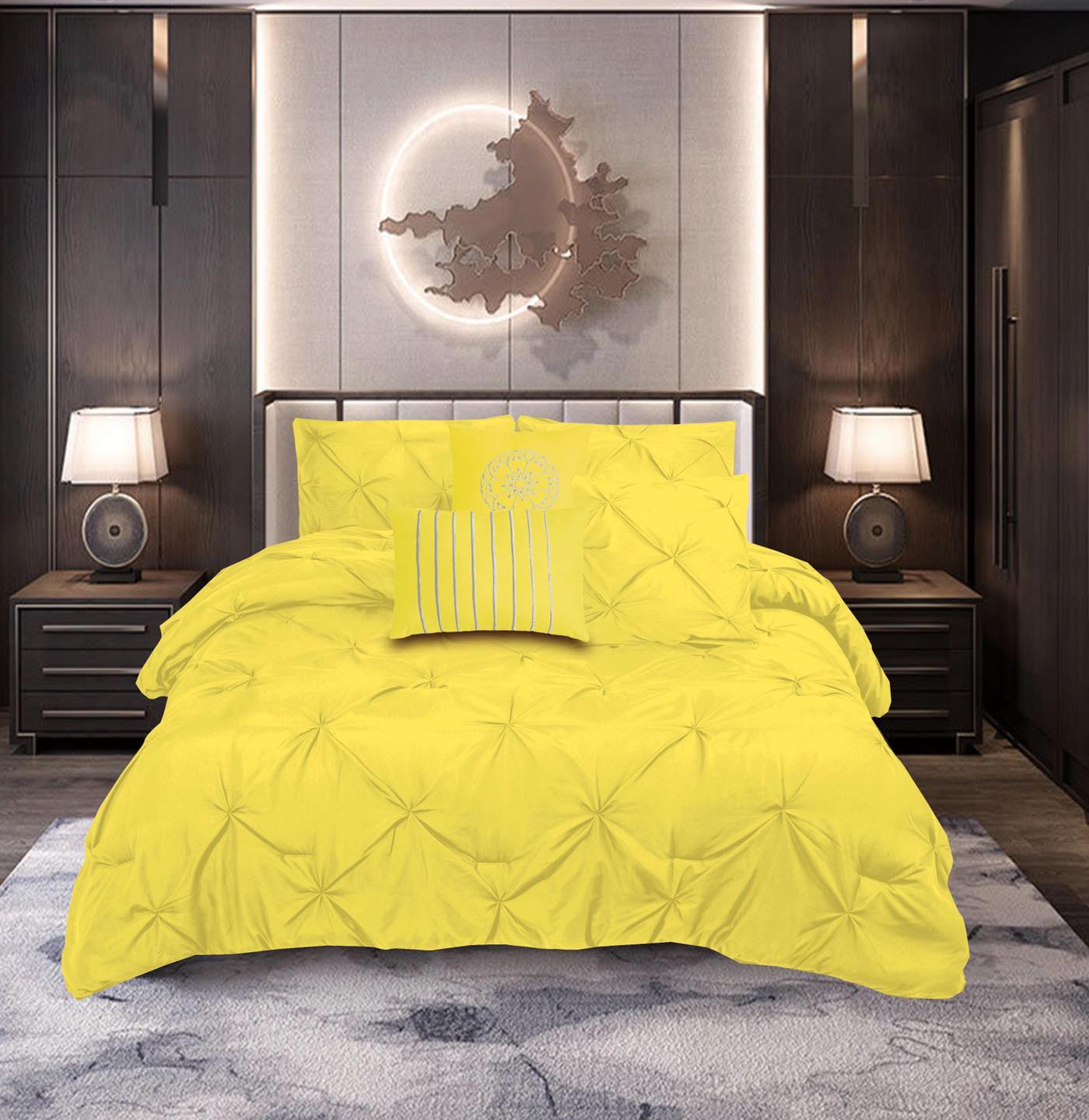 6PCS Royal Luxury Pintuck Comforter Set