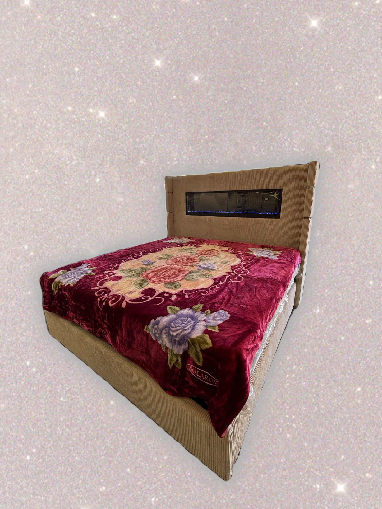 BM106 Solaron Blanket Korean Mink - Three Roses Maroon