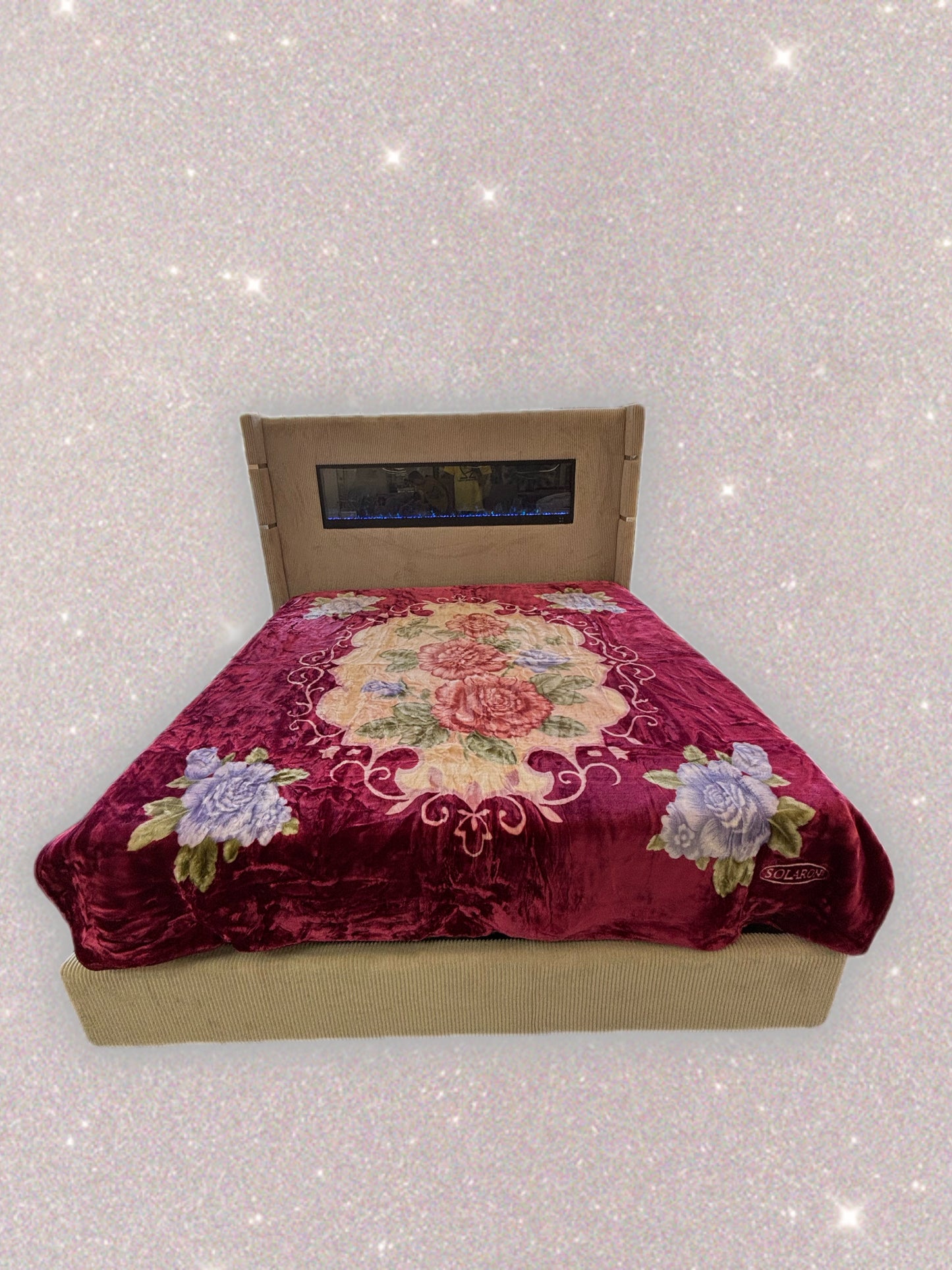 BM106 Solaron Blanket Korean Mink - Three Roses Maroon