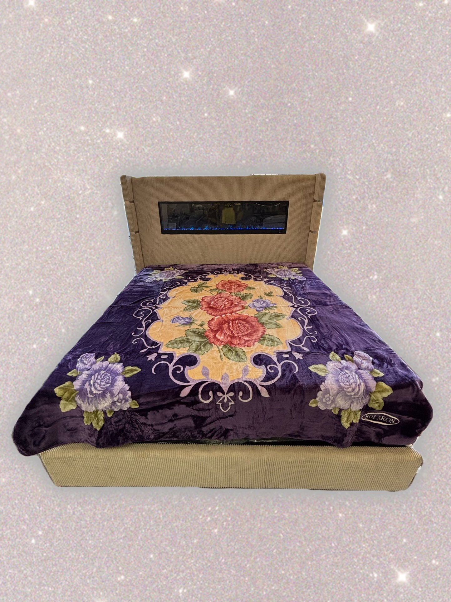 BM106 Solaron Blanket Korean Mink - Three Roses Purple