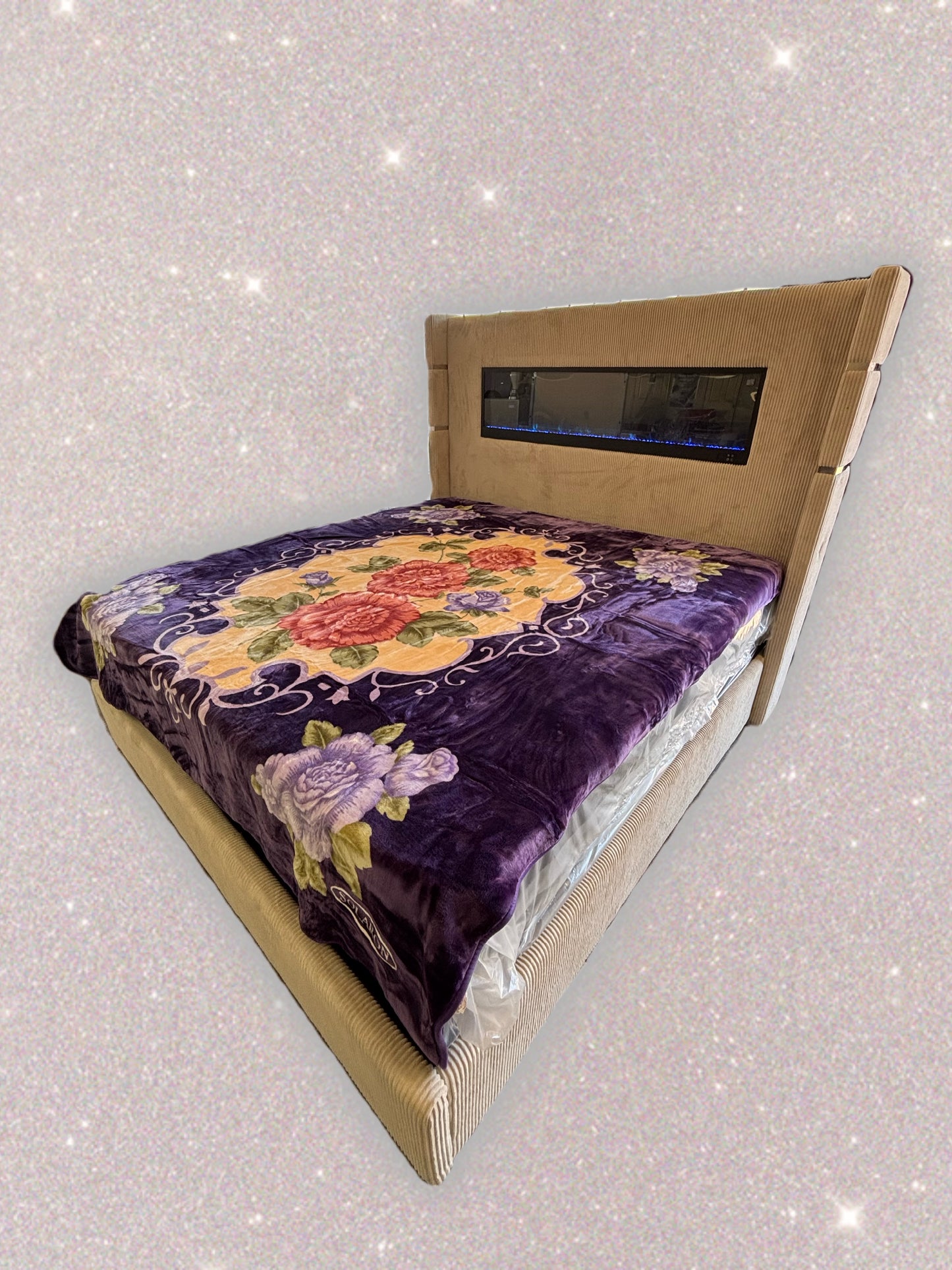 BM106 Solaron Blanket Korean Mink - Three Roses Purple