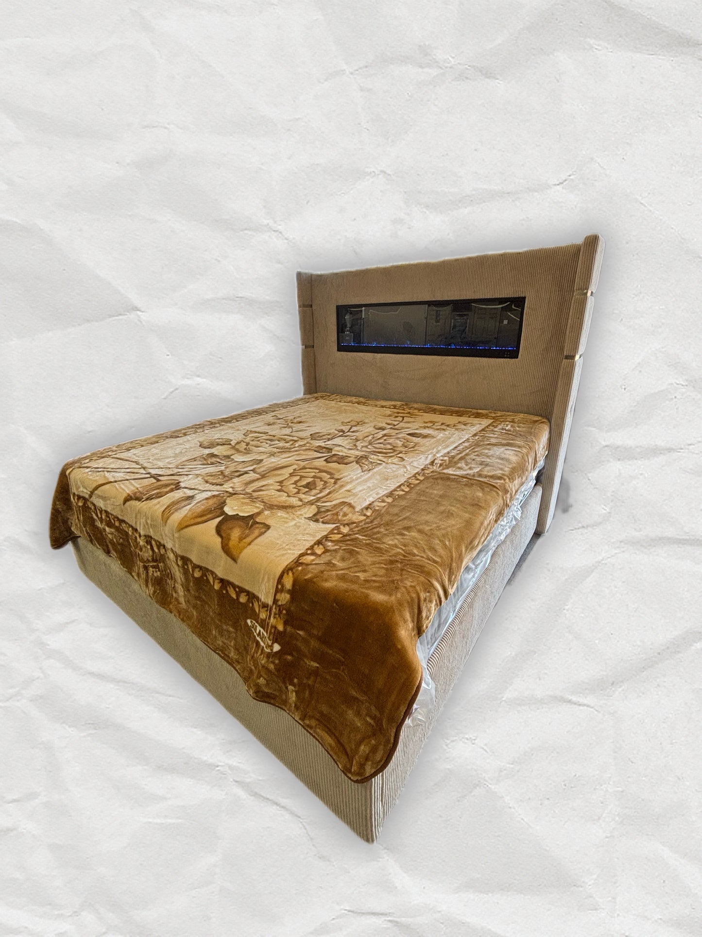 BM107 Solaron Blanket Korean Mink - Roses on a Vine Brown