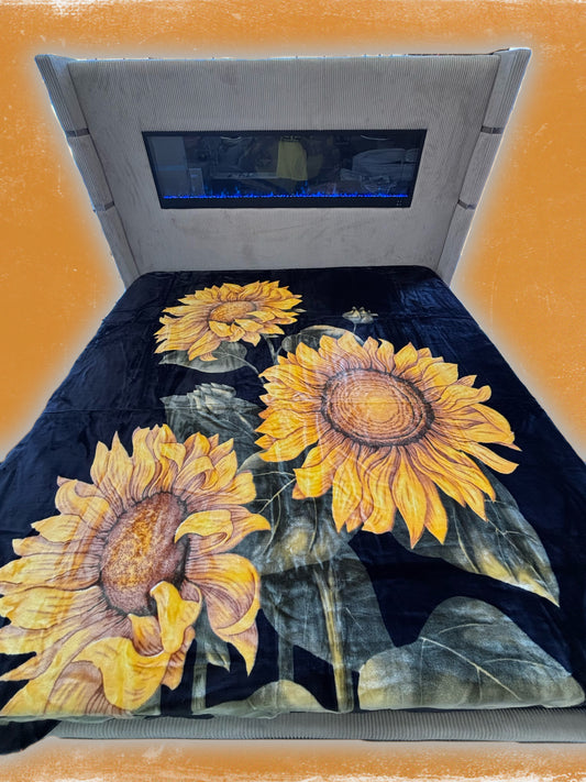BM133 Solaron Blanket Korean Mink - Sunflower Black