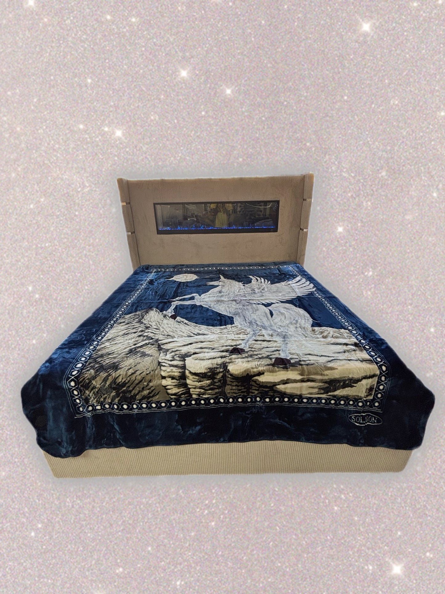 BM201 Solaron Blanket Korean Mink - Unicorn Blue