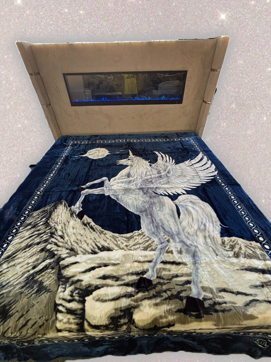 BM201 Solaron Blanket Korean Mink - Unicorn Blue
