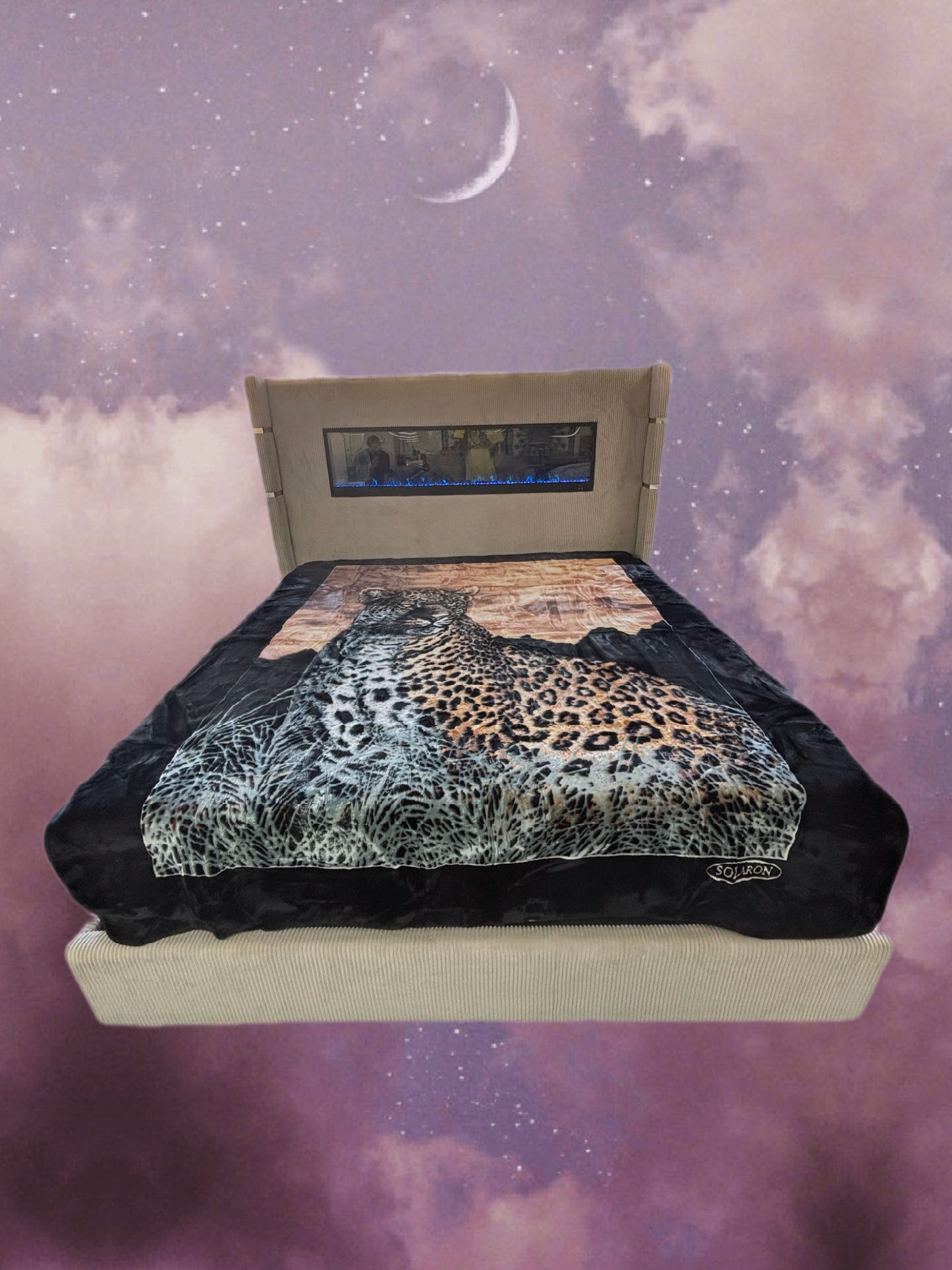 BM229 Solaron Blanket Korean Mink - Cheetah Jaguar Black