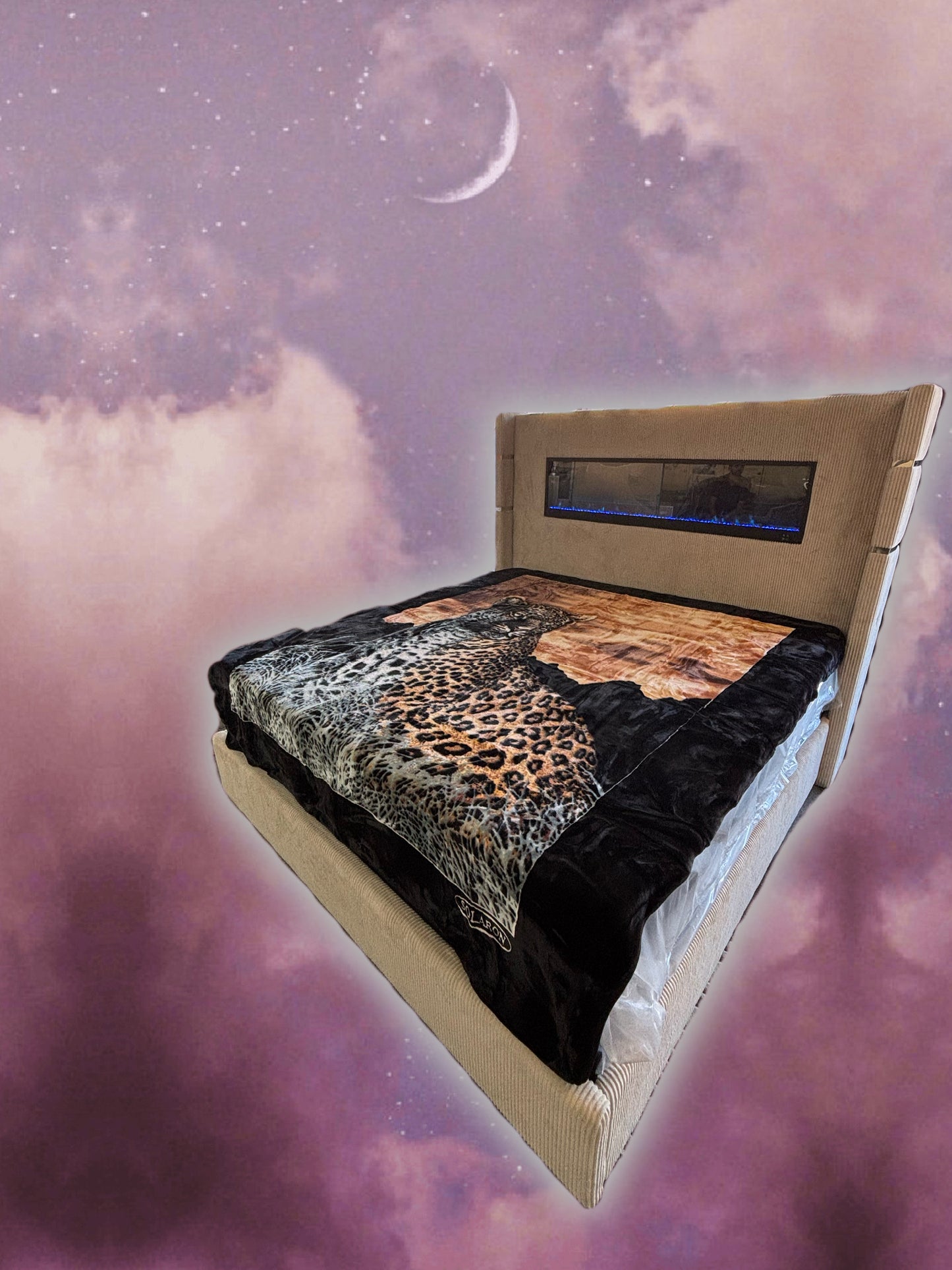 BM229 Solaron Blanket Korean Mink - Cheetah Jaguar Black