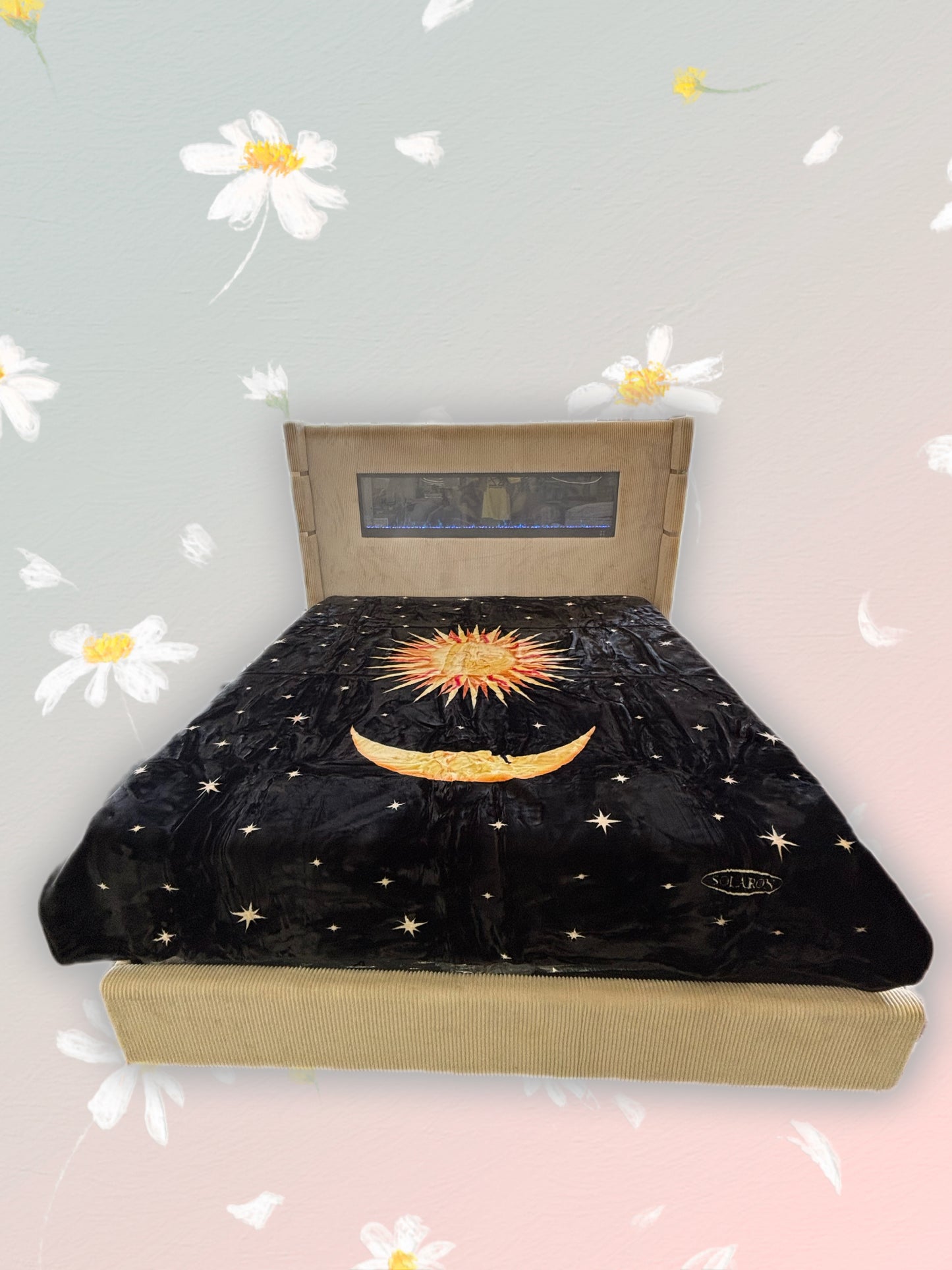 BM273 Solaron Blanket Korean Mink - Sun & Moon Black