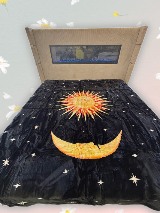 BM273 Solaron Blanket Korean Mink - Sun & Moon Black