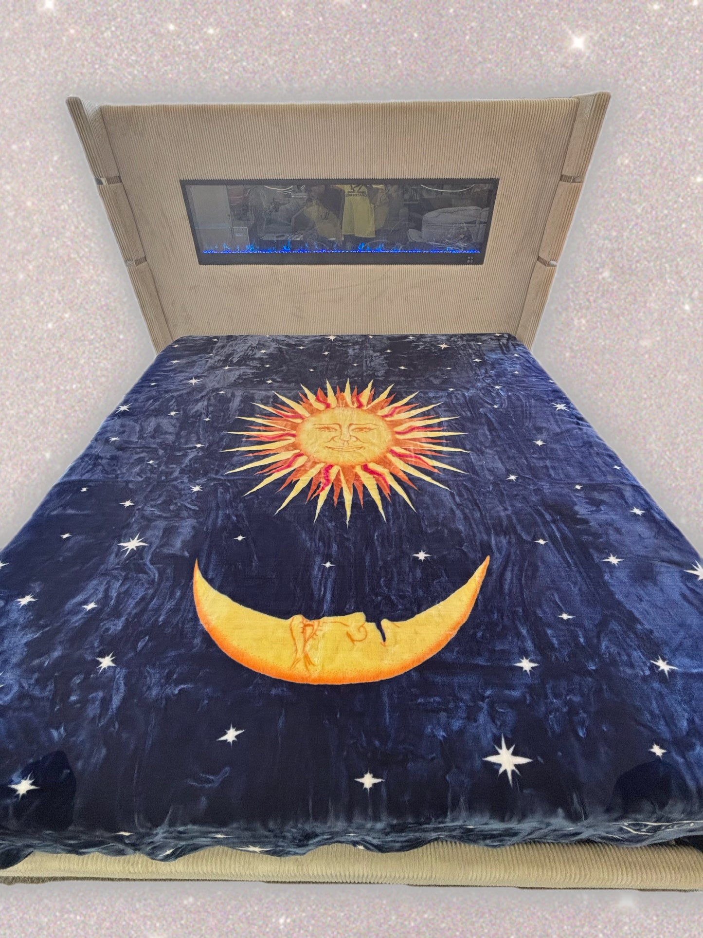 BM273 Solaron Blanket Korean Mink - Sun & Moon Blue