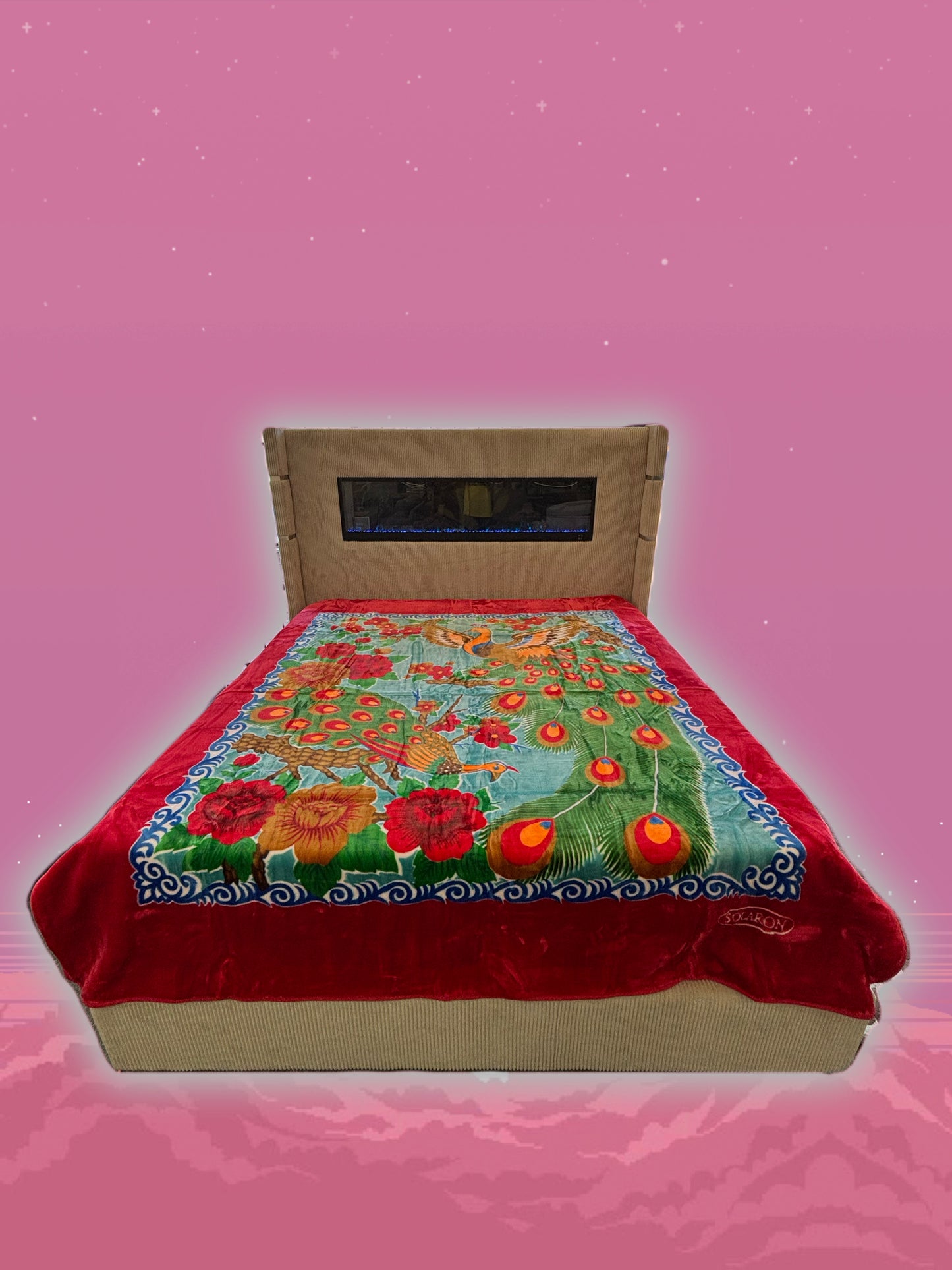 BM43 Solaron Blanket Korean Mink - Peacock Red