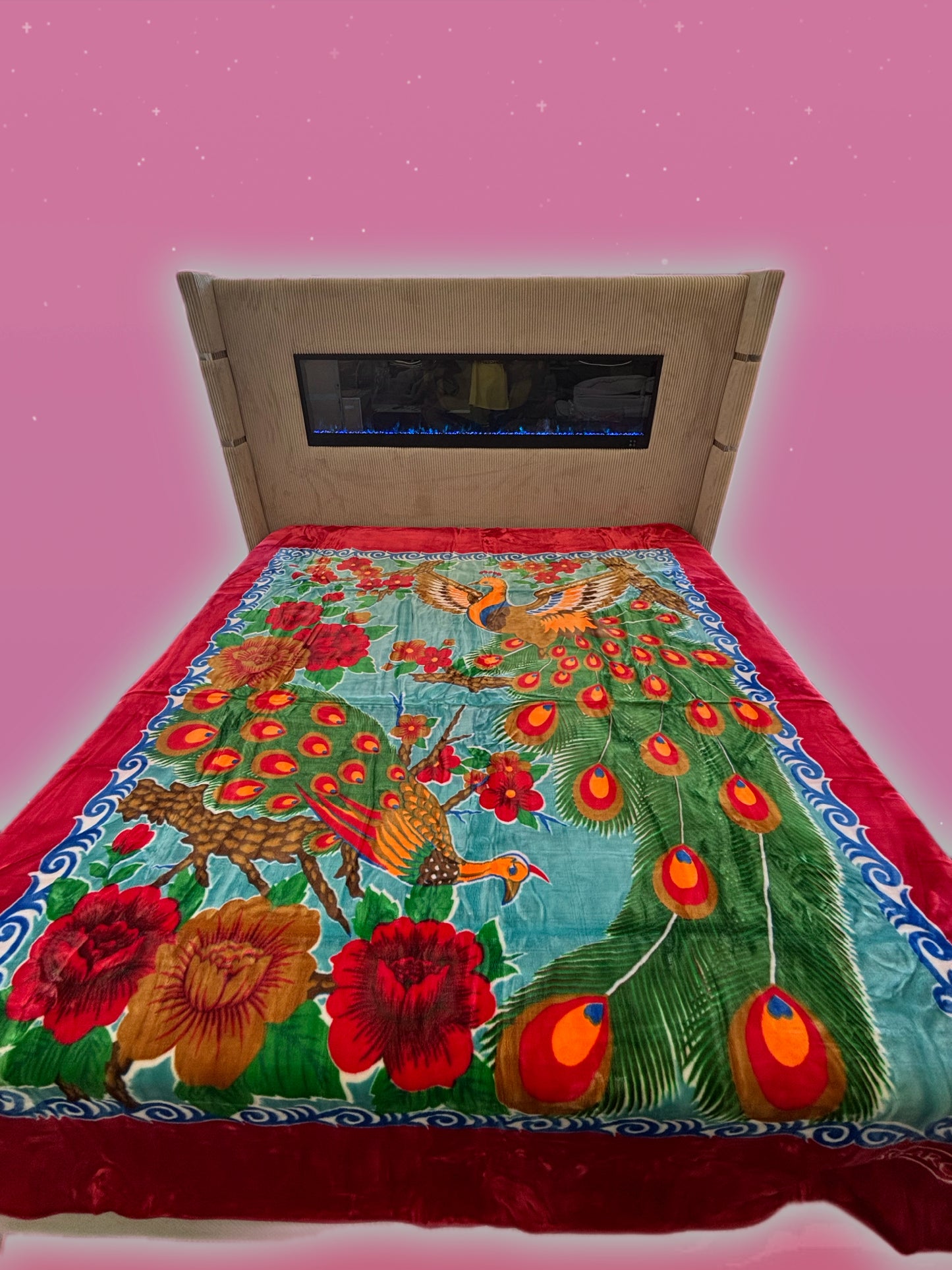 BM43 Solaron Blanket Korean Mink - Peacock Red