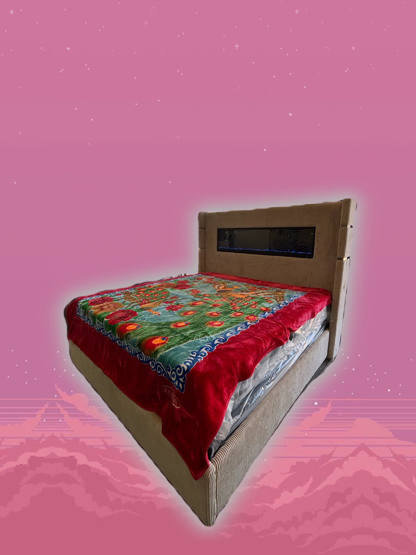 BM43 Solaron Blanket Korean Mink - Peacock Red