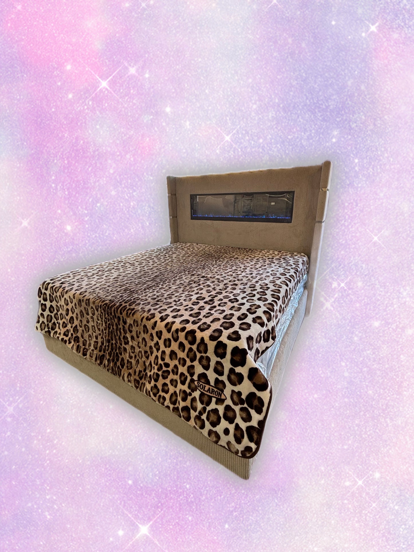 BM77 Solaron Blanket Korean Mink - Leopard Print Brown