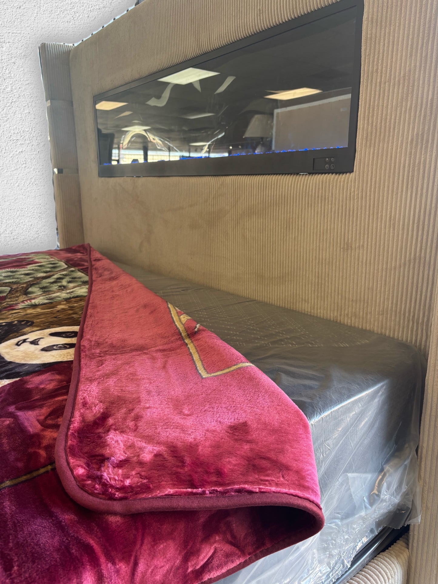 BM86 Solaron Blanket Korean Mink - Panda & Cub Burgundy