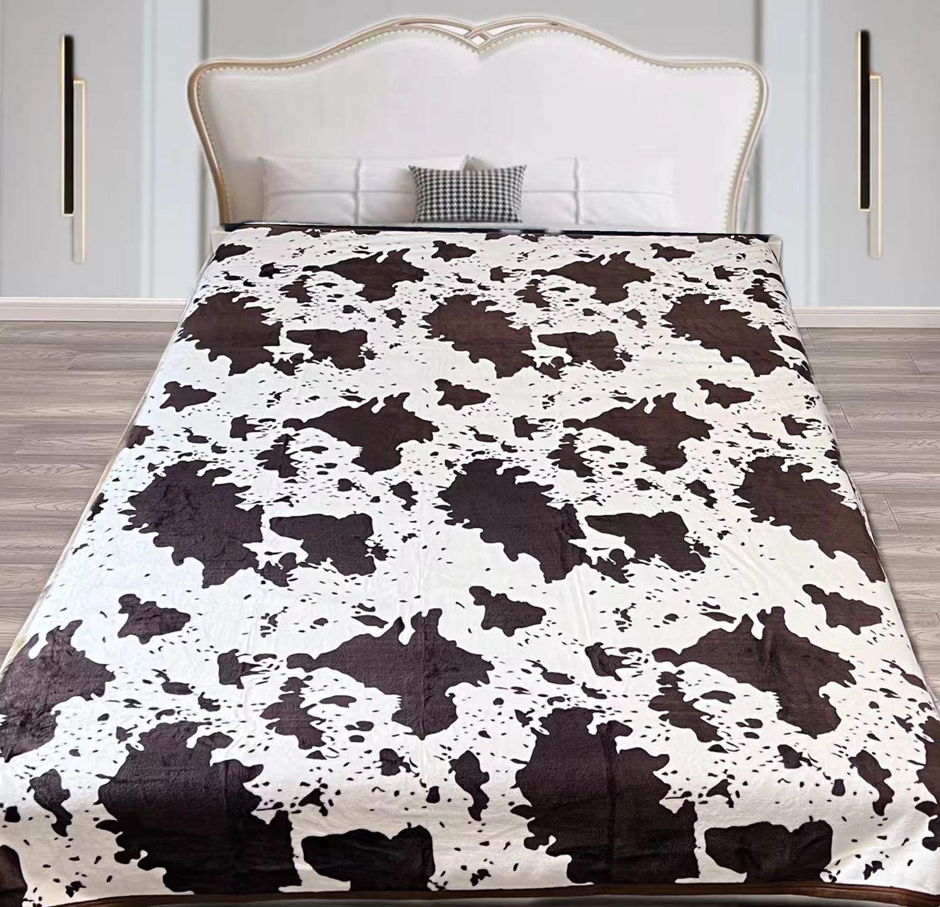 Royal Flannel Blanket THICKER- Cow Print
