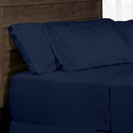 Royal Majestic Bed Sheets 6 Pieces Sheet Set - Navy Color