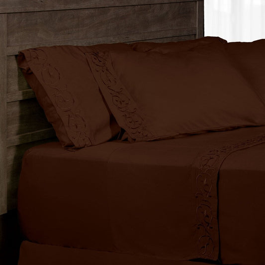 Royal Majestic Bed Sheets 6 Pieces Sheet Set - Brown Color