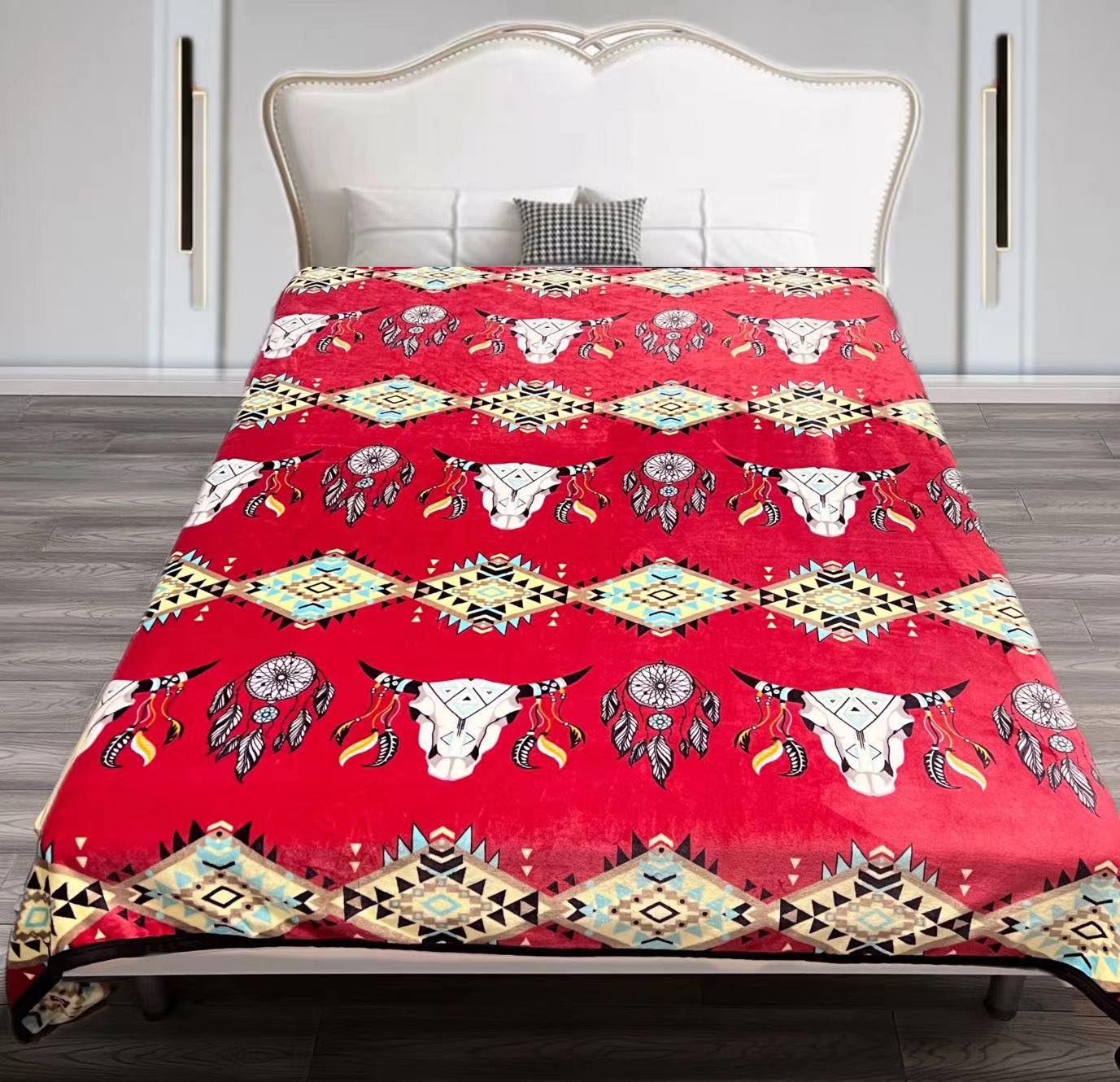 Royal Flannel Blanket - Red Dreamcatcher